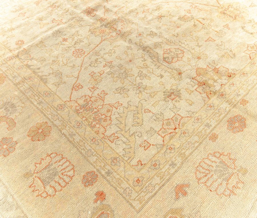 Antique Turkish Oushak Floral Handmade Wool Rug BB2384