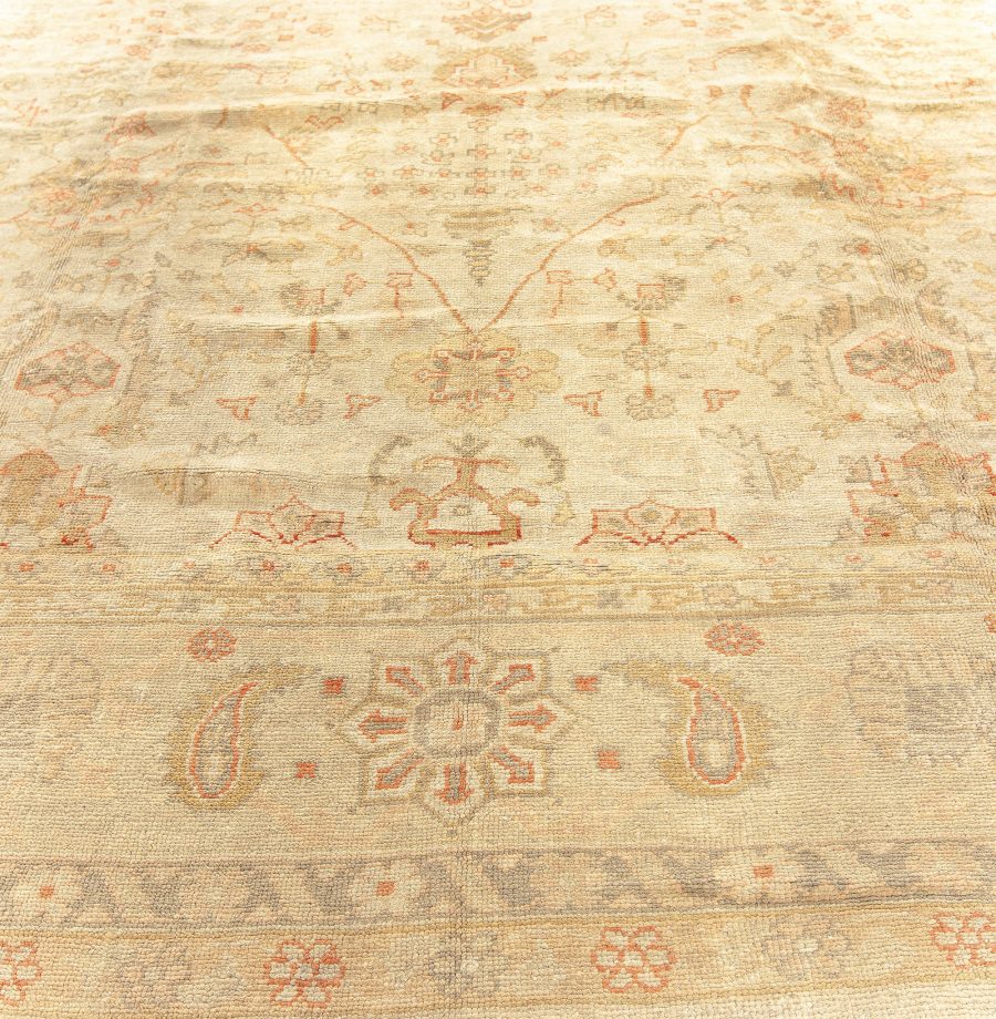 Antique Turkish Oushak Floral Handmade Wool Rug BB2384