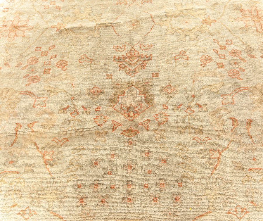 Antique Turkish Oushak Floral Handmade Wool Rug BB2384