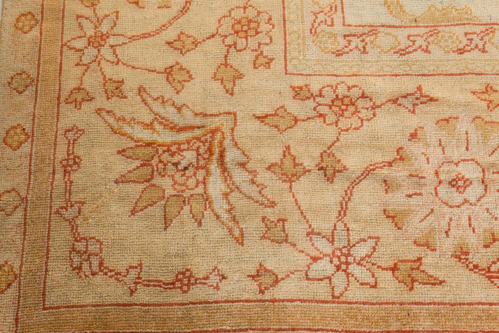 Authentic Turkish Oushak Beige Handmade Wool Rug BB2704