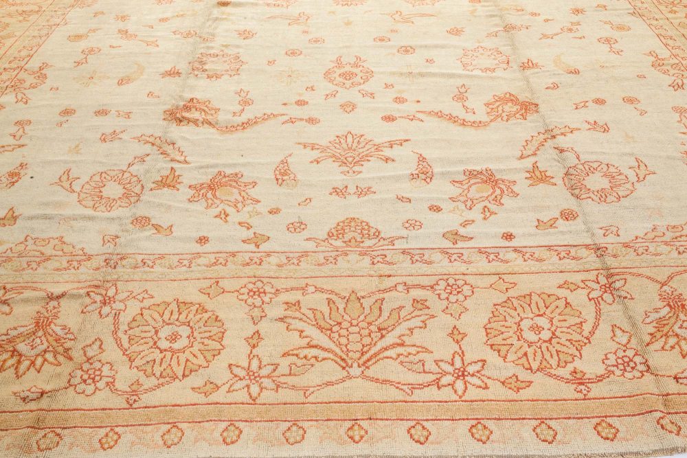 Authentic Turkish Oushak Beige Handmade Wool Rug BB2704