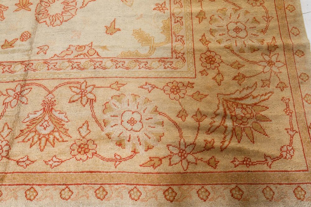 Authentic Turkish Oushak Beige Handmade Wool Rug BB2704