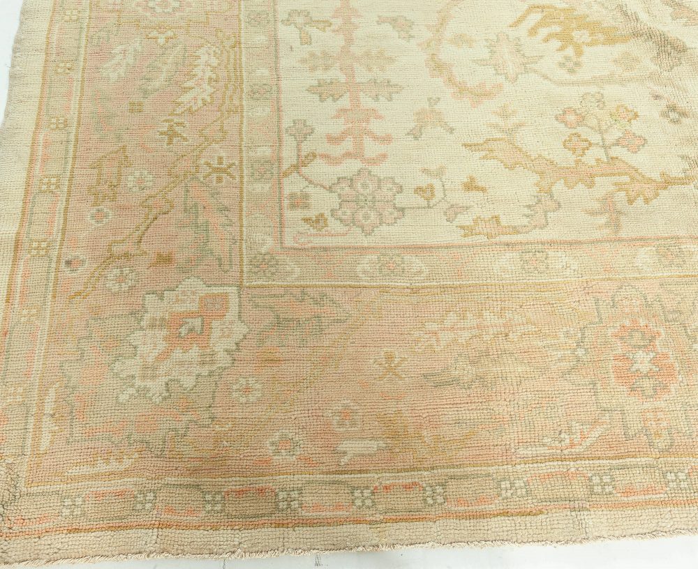 Vintage Turkish Oushak Botanic Handmade Wool Rug BB2969