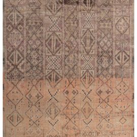 Moroccan Vintage Geometric Warm Tan Hand-Knotted Wool Rug BB3458