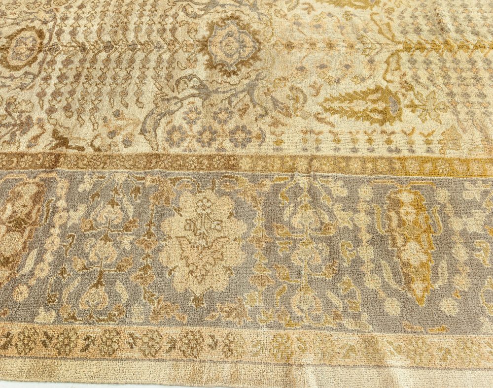 Early 20th Century Persian Sultanabad Brown, Beige, Taupe Handwoven Wool Rug BB3554