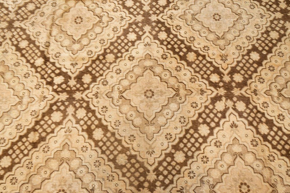 High-quality Samarkand Khotan Beige, Brown Hand Knotted Wool Rug BB7447