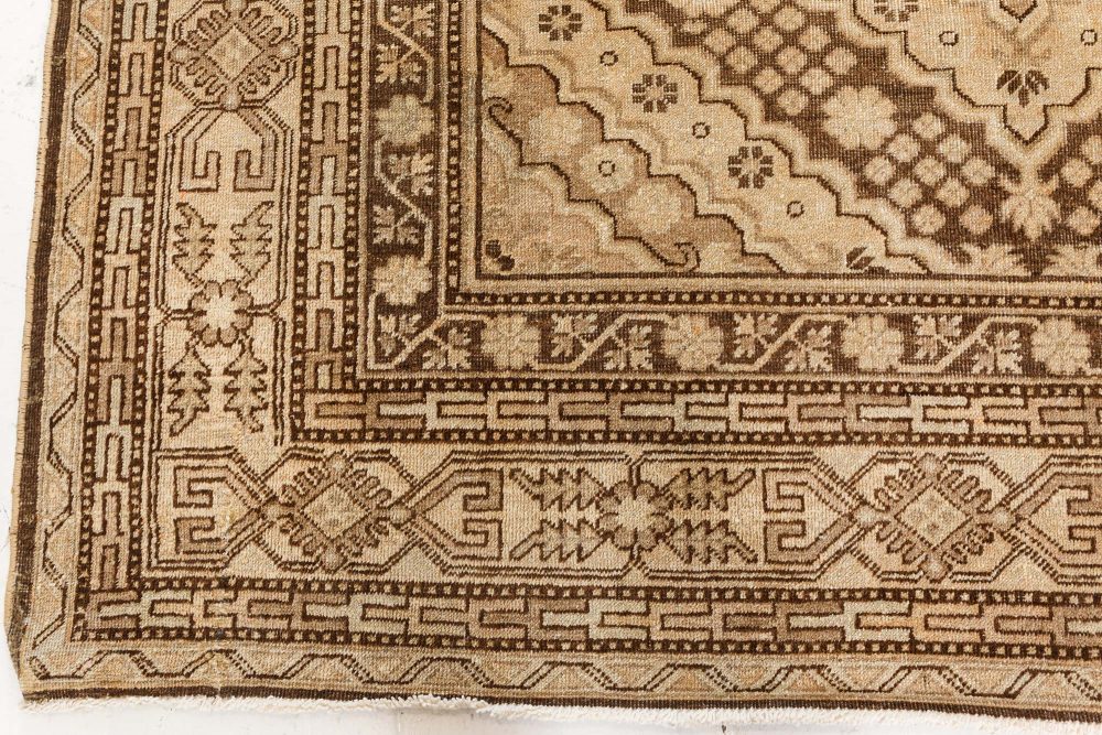 High-quality Samarkand Khotan Beige, Brown Hand Knotted Wool Rug BB7447