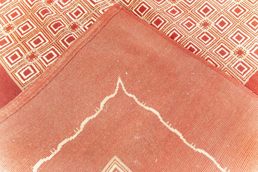 Mid-20th century French Art Deco Burgundy Handmade Wool Rug by Paule Leleu BB5305