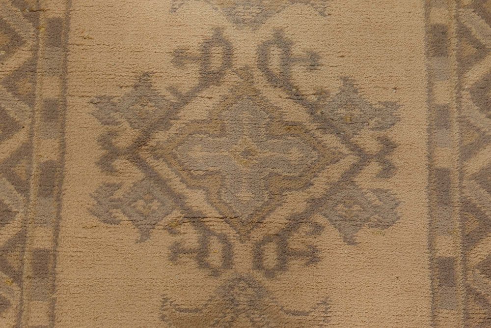 Antique Turkish Oushak Handmade Wool Runner BB5359