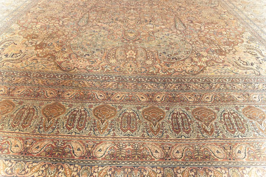 Authentic 19th Century Oversized Persian Kirman Handmade Wool Rug BB6045