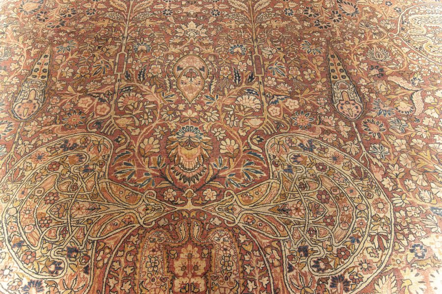 Authentic 19th Century Oversized Persian Kirman Handmade Wool Rug BB6045