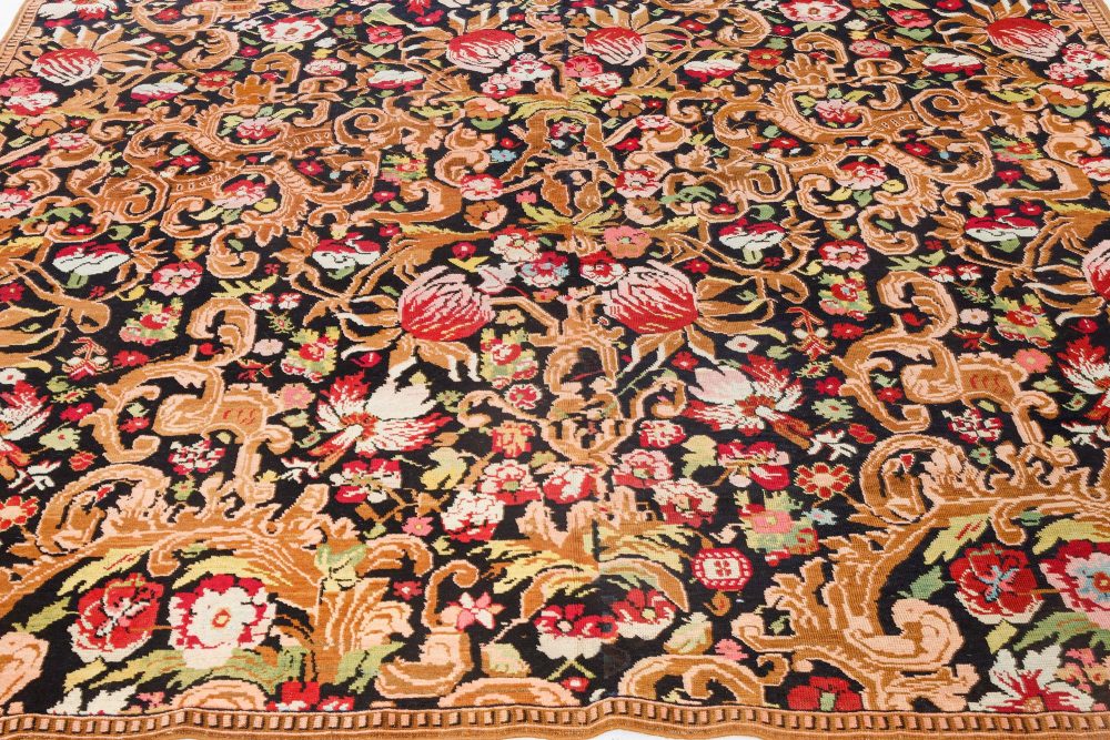 Antique Karabagh Floral Colorful Handmade Wool Rug BB7074