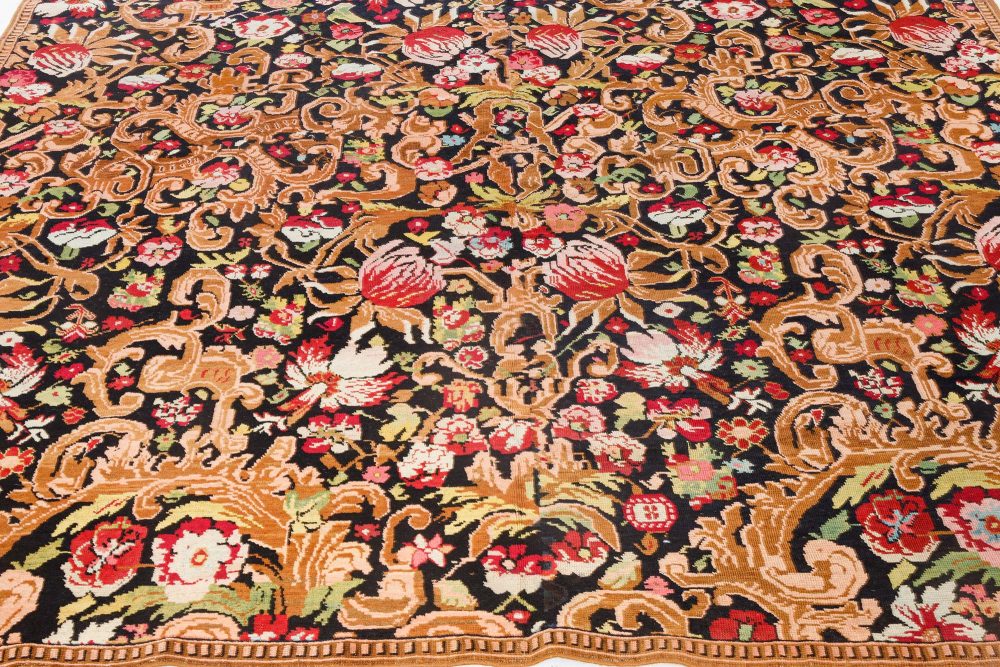 Antique Karabagh Floral Colorful Handmade Wool Rug BB7074