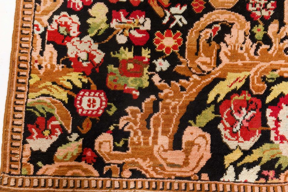 Antique Karabagh Floral Colorful Handmade Wool Rug BB7074