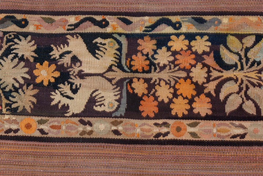 Vintage Aubusson, Animal and Botanic Motifs Handmade Wool Rug BB7083
