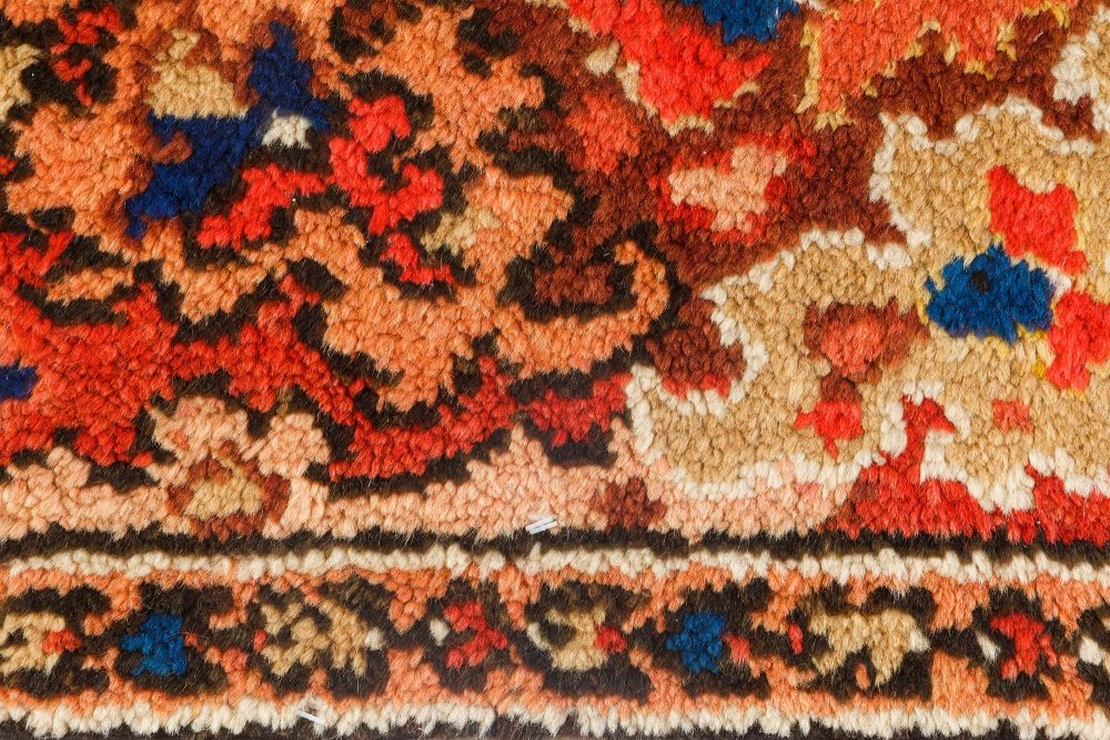 Antique English Axminster Colorful Abstract Handmade Wool Runner BB7090