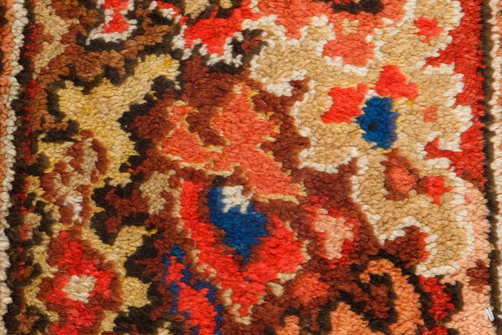 Antique English Axminster Colorful Abstract Handmade Wool Runner BB7090