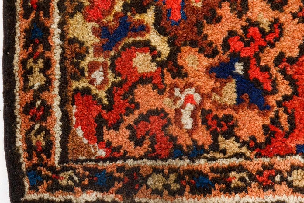 Antique English Axminster Colorful Abstract Handmade Wool Runner BB7090