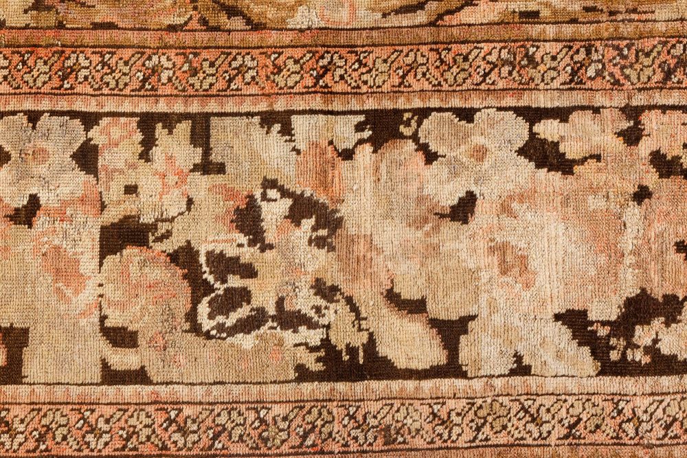 1920s Karabagh Botanic Pinkish Brown Handmade Wool Rug BB7095