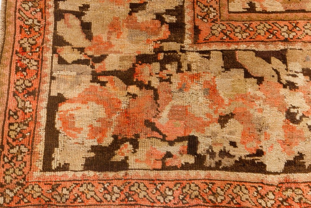 1920s Karabagh Botanic Pinkish Brown Handmade Wool Rug BB7095