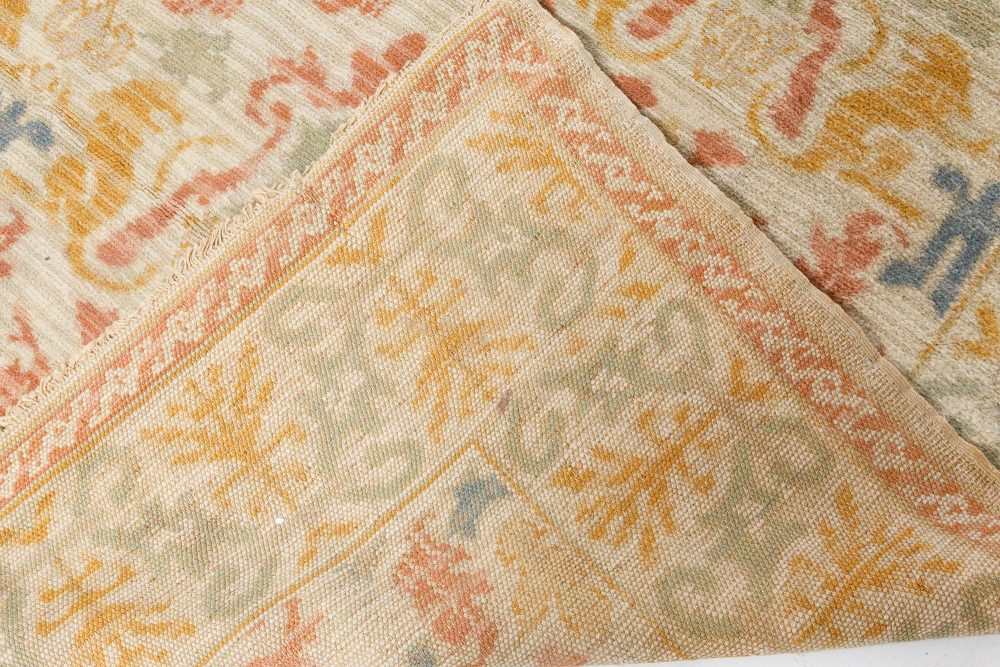 Vintage Spanish Botanic Handmade Wool Carpet BB7111