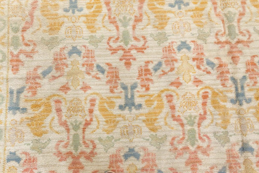 Vintage Spanish Botanic Handmade Wool Carpet BB7111