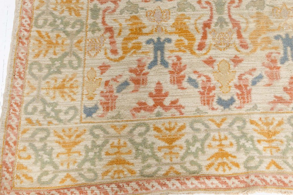 Vintage Spanish Botanic Handmade Wool Carpet BB7111