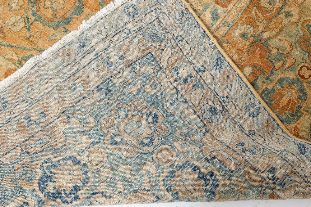 Fine Antique Persian Kirman Botanic Handwoven Wool Carpet BB7112
