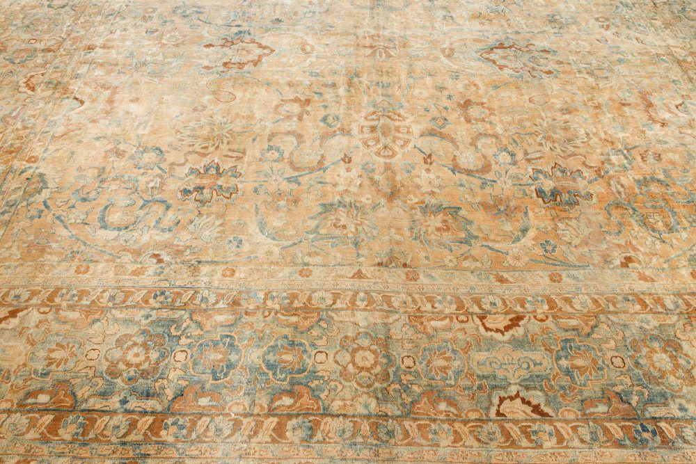 Fine Antique Persian Kirman Botanic Handwoven Wool Carpet BB7112