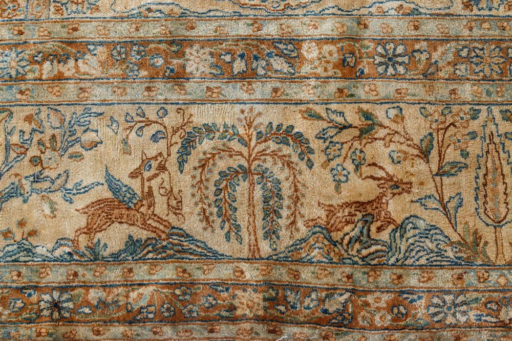 Authentic Early 20th Century Persian Kirman Handmade Wool Carpet BB7113