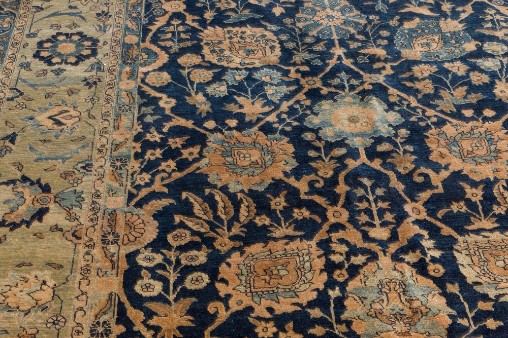 Authentic 19th Century Persian Tabriz Handmade Wool Carpet BB7115