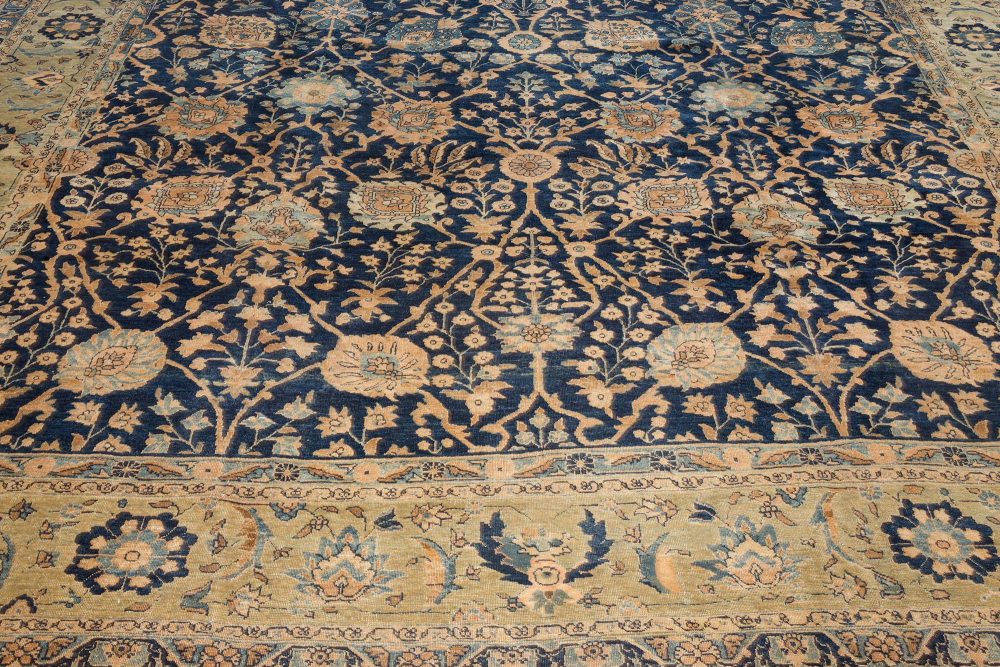 Authentic 19th Century Persian Tabriz Handmade Wool Carpet BB7115