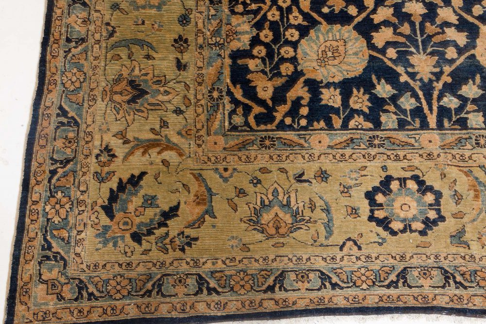 Authentic 19th Century Persian Tabriz Handmade Wool Carpet BB7115