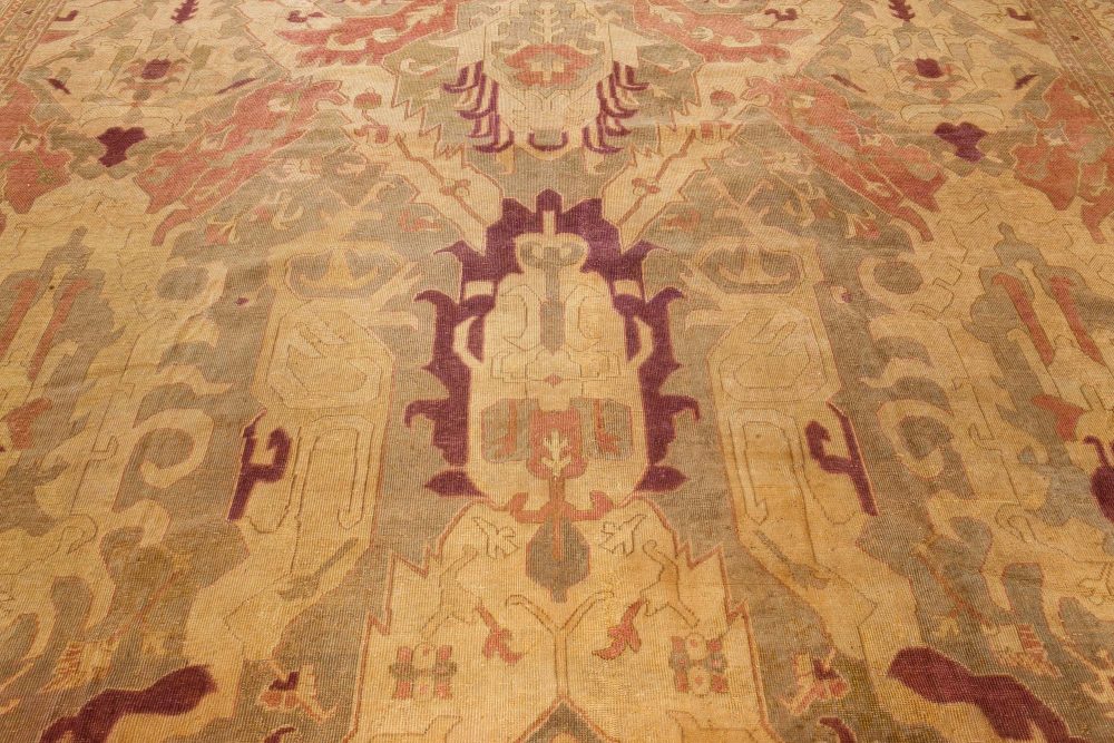 Antique Indian Handwoven Wool Carpet BB7118