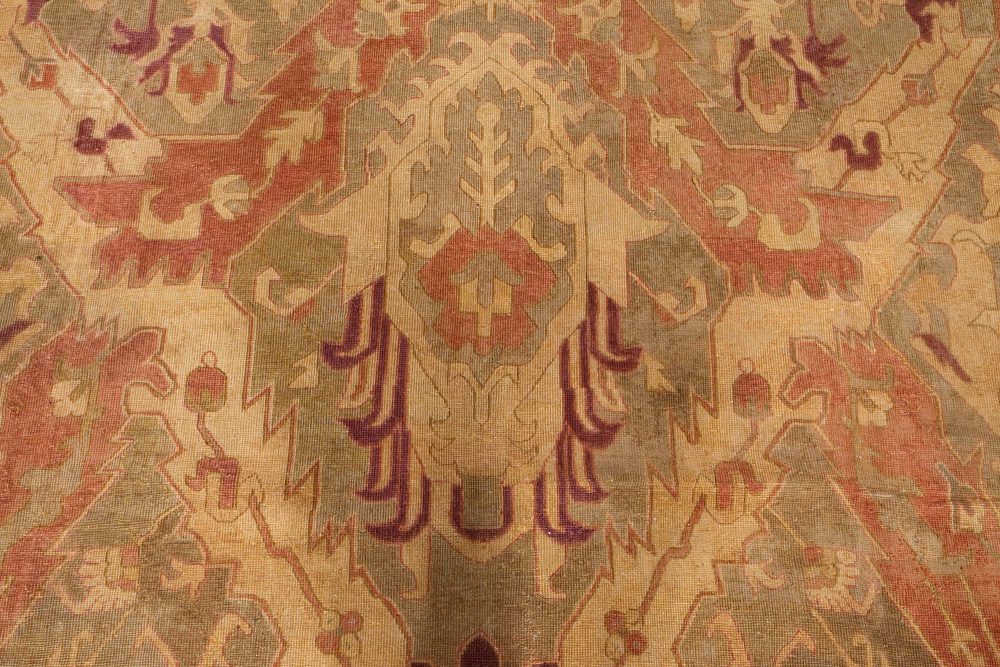 Antique Indian Handwoven Wool Carpet BB7118