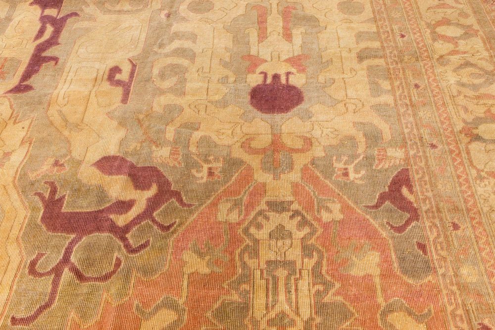 Antique Indian Handwoven Wool Carpet BB7118