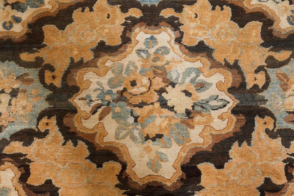 Oversized Antique Persian Bakhtiari Floral Handwoven Wool Rug BB7119