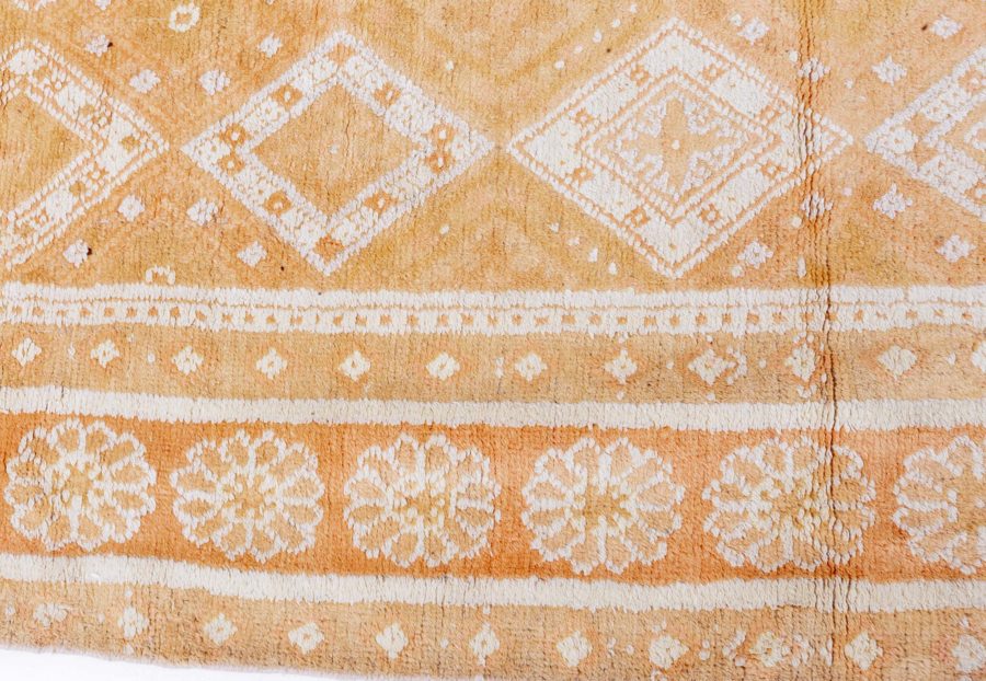 Authentic 1900 Indian Agra Orange Handmade Rug BB7120