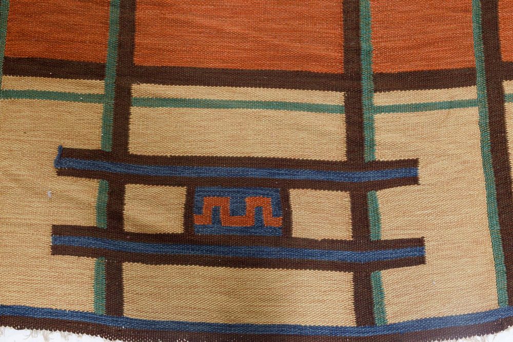 Large Vintage Art Deco Scandinavian Rug by Tora Hokansson BB7127