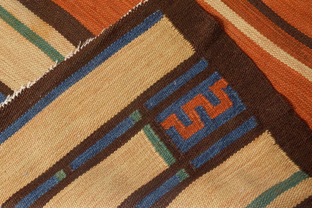 Large Vintage Art Deco Scandinavian Rug by Tora Hokansson BB7127