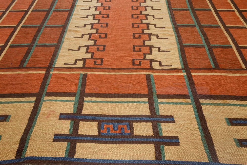 Large Vintage Art Deco Scandinavian Rug by Tora Hokansson BB7127