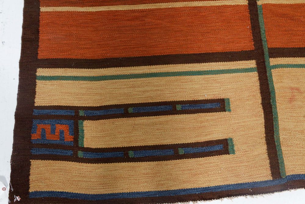 Large Vintage Art Deco Scandinavian Rug by Tora Hokansson BB7127