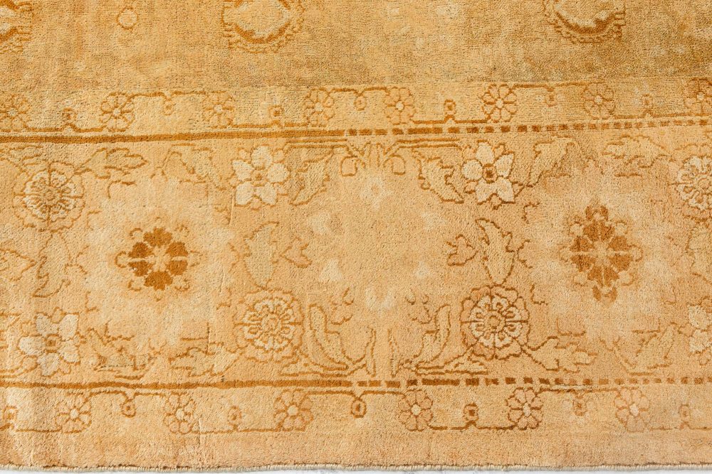 Antique Indian Amritsar Botanic Handmade Wool Rug BB7129