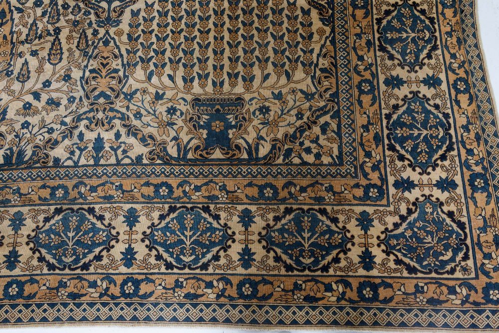 Fine Antique Persian Kirman Botanic Handmade Wool Rug BB7137