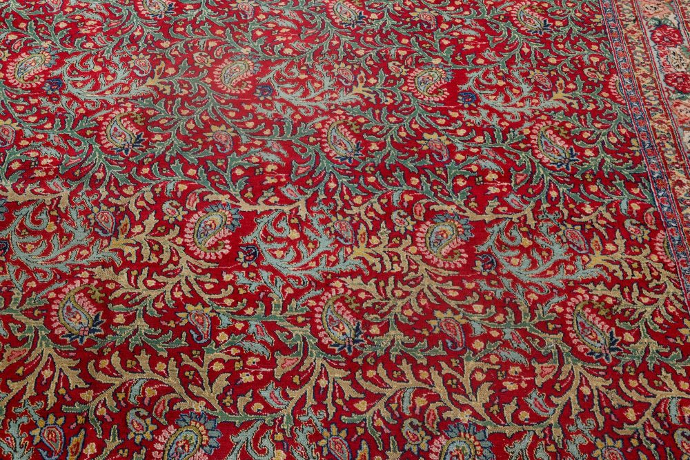 Early 20th Century Persian Tabriz Red Handmade Wool Carpet BB7155