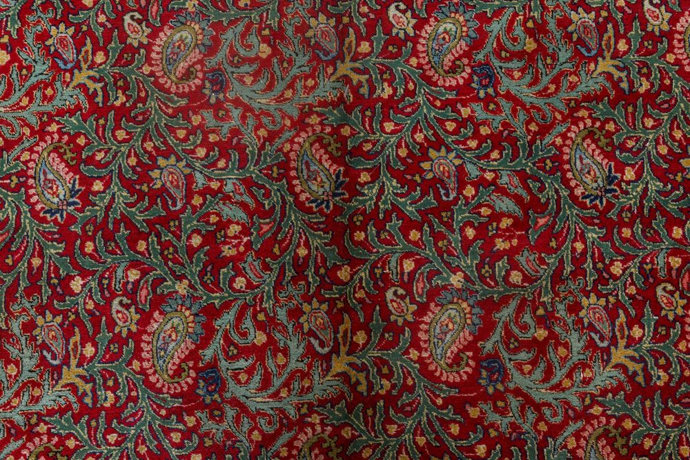 Early 20th Century Persian Tabriz Red Handmade Wool Carpet BB7155