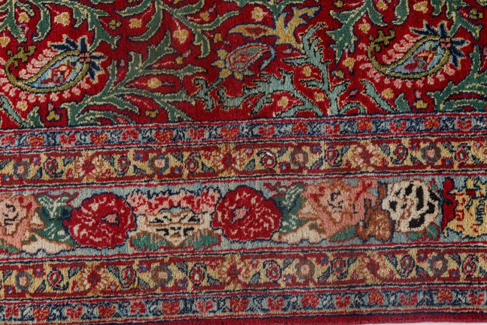 Early 20th Century Persian Tabriz Red Handmade Wool Carpet BB7155