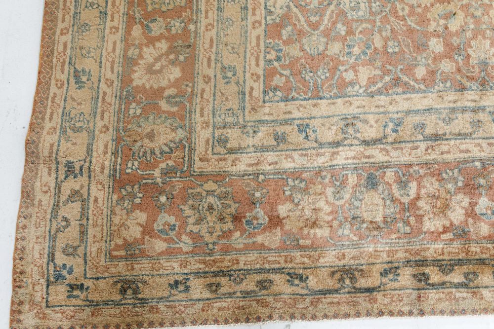 Authentic Persian Tabriz Botanic Handmade Wool Rug (Size Adjusted) BB7161