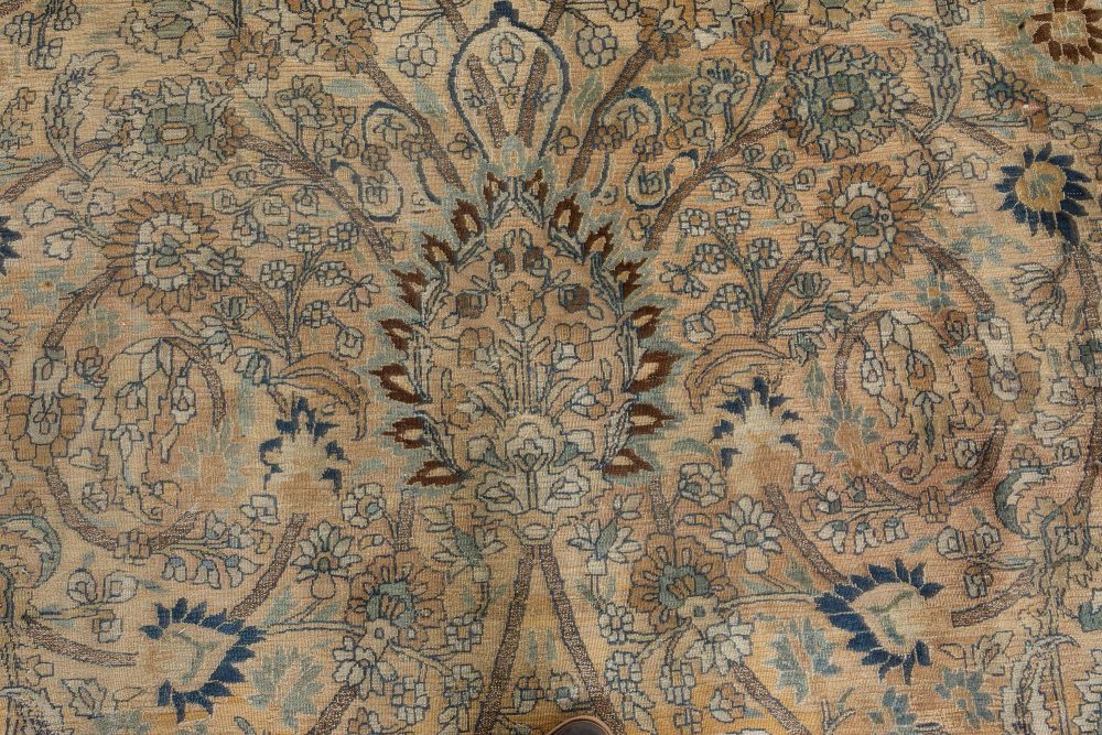 Authentic 19th Century Persian Meshad Handmade Wool Carpet BB7163