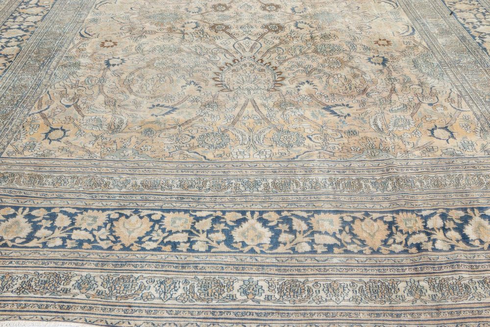 Authentic 19th Century Persian Meshad Handmade Wool Carpet BB7163